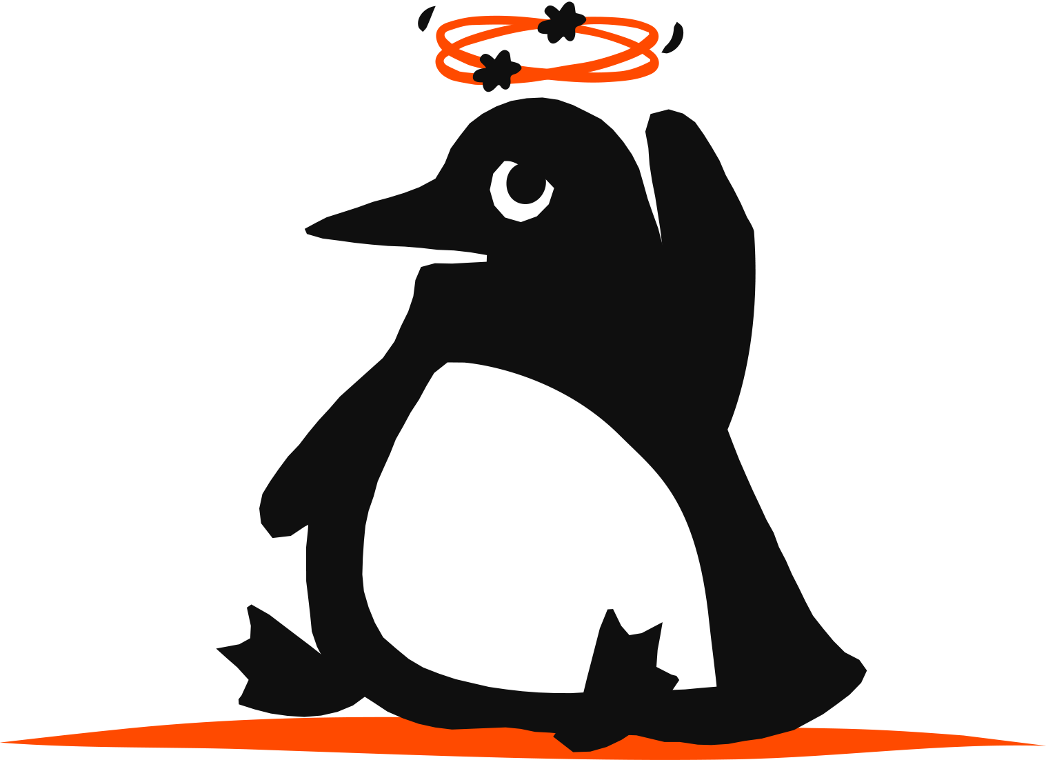 Penguin with a bump on its head