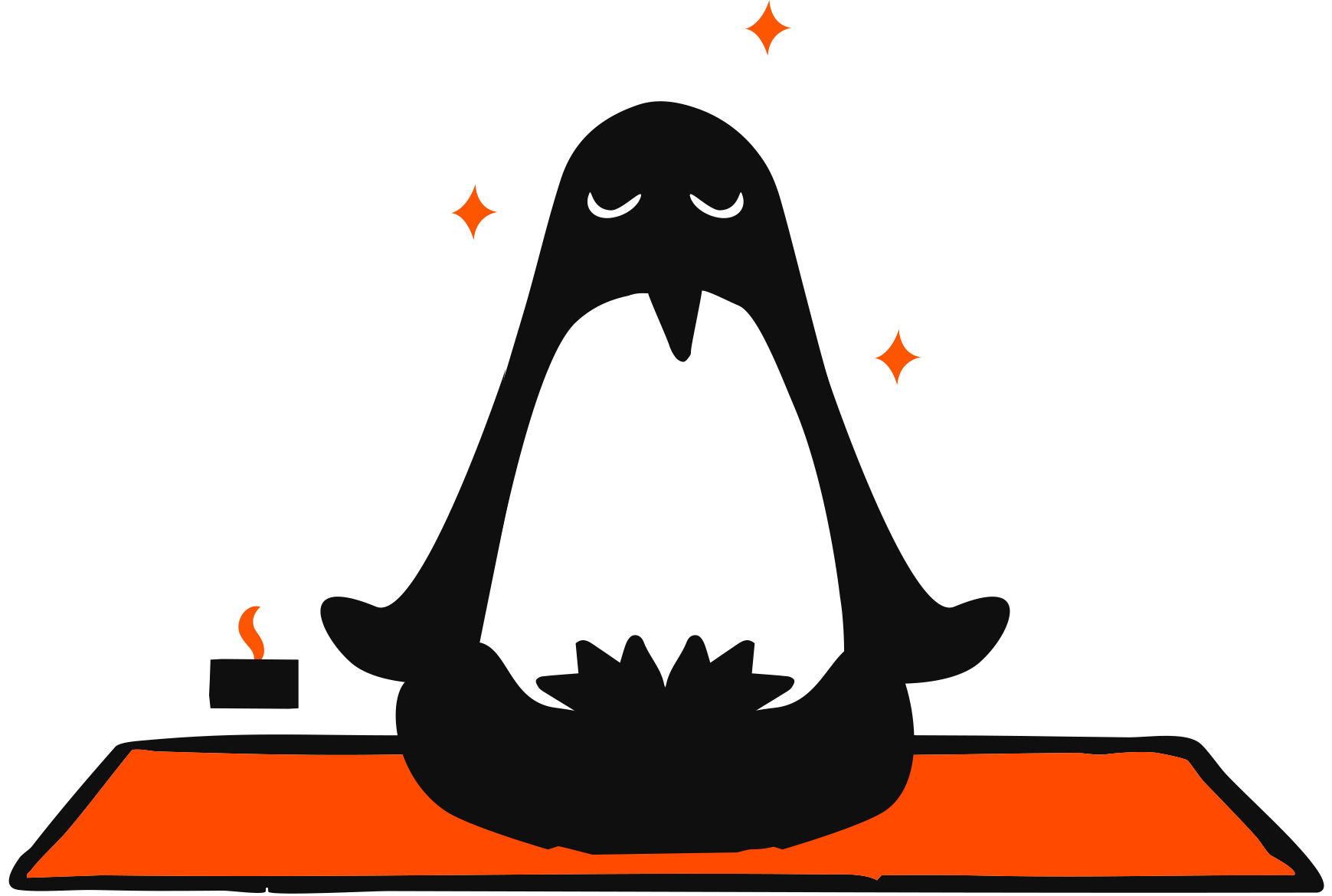 Penguin meditating peacefully