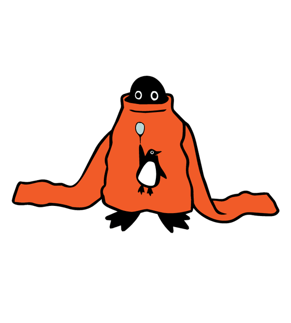 Penguin in an oversized jumper