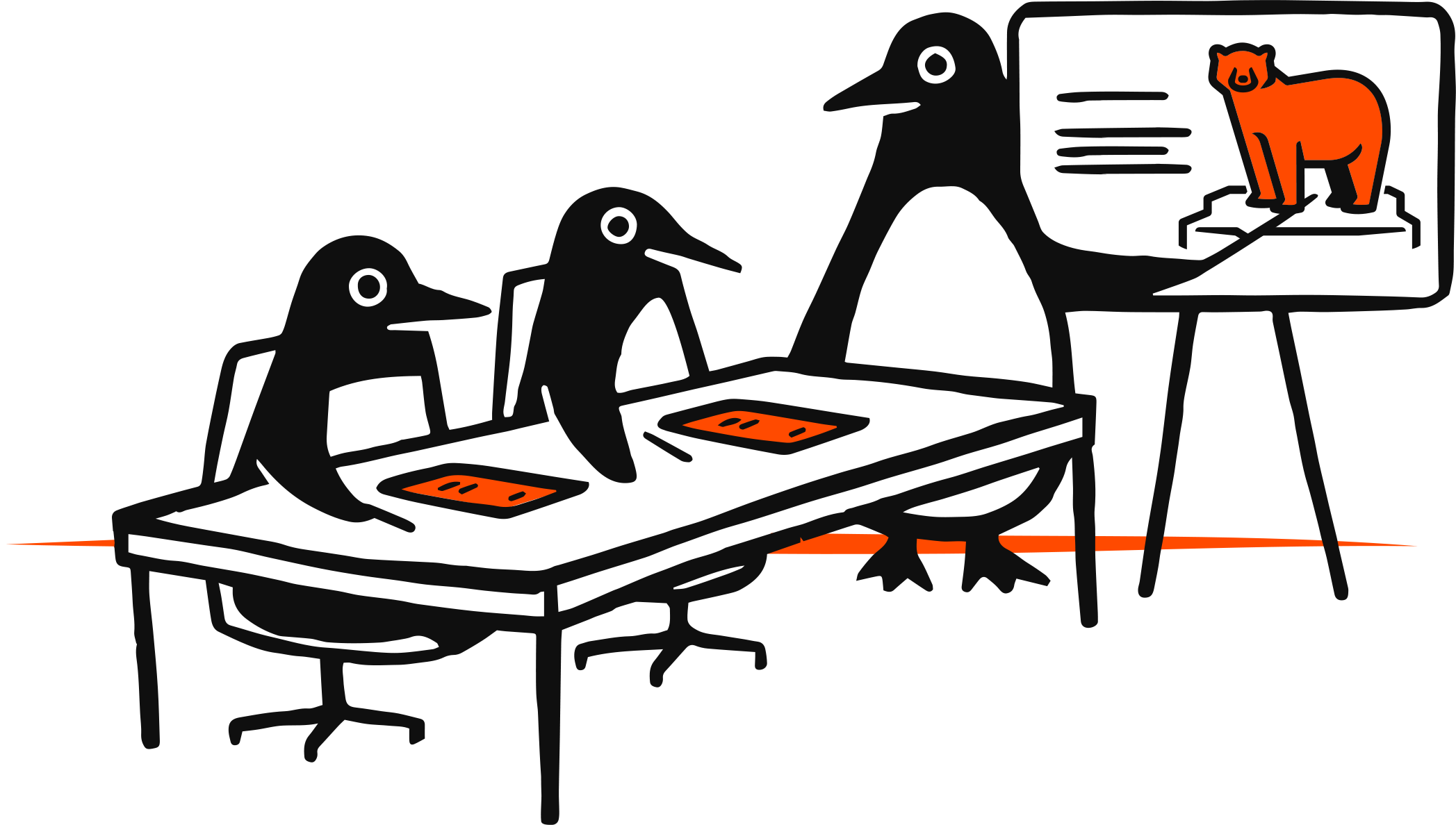 penguin teaching a class