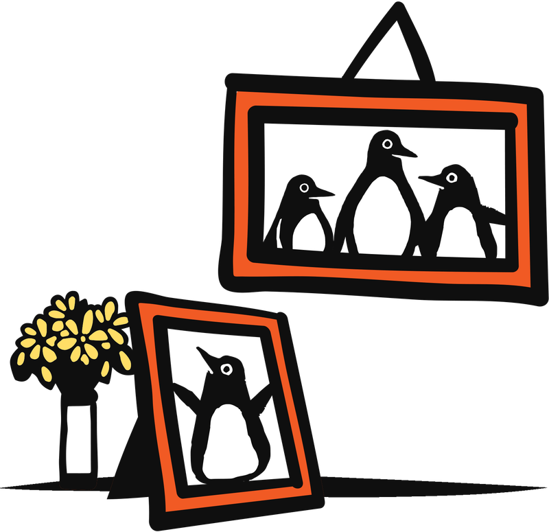 penguin family picture