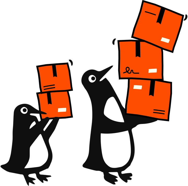 Penguins moving into a new house