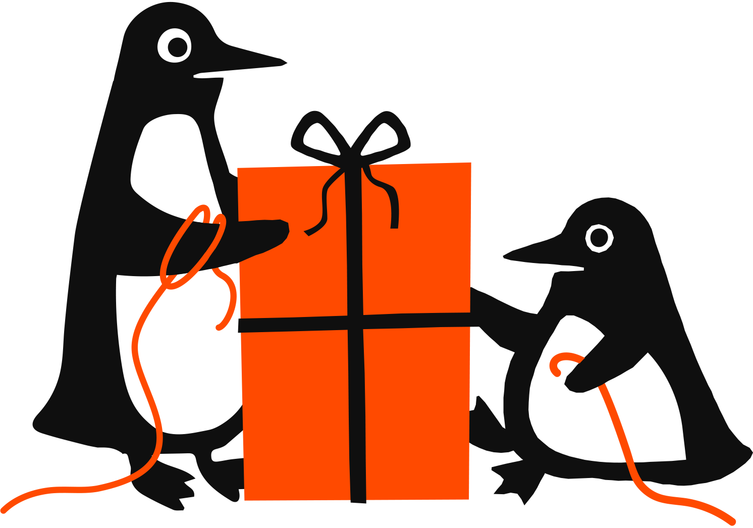Penguins opening presents