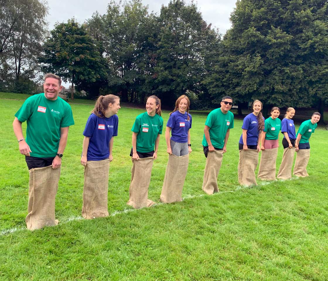 Waddle team sack race